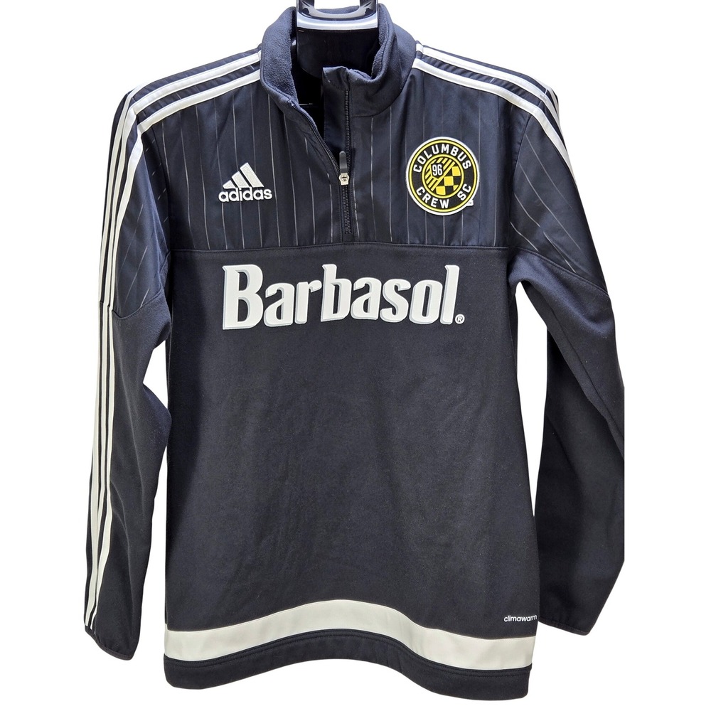 Men's Adidas Medium Columbus Crew SC Barbasol Quarter Zip Training Top Black
